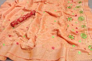 beautiful  linen saree pc-54