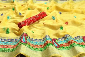beautiful linen saree presented by patankar fabpc-53