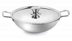 1mm (42PT) Stainless Steel PB Deluxe Kadai with Lid