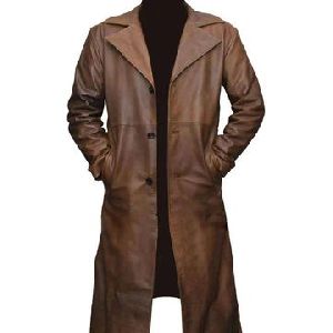 mens leather long coat