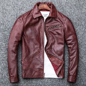 Mens Vintage Style Leather Jacket