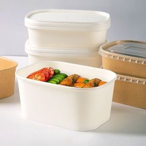 Rectangle White Paper Food Containers