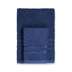 dark blue towel set