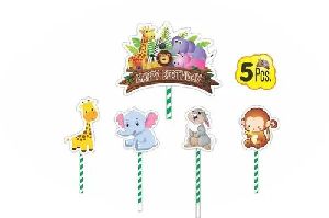 Jungle Theme Birthday Cake Toppers