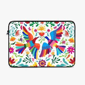 LS1201A Floral Embroidery Zipper Laptop Sleeve