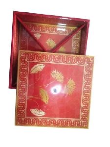 Red MDF Wooden Box