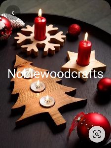Wooden Christmas Candle Holder