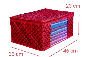 red printed non woven saree cover