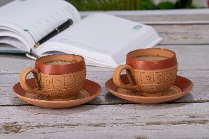 microwavable terracotta cup saucer set