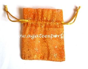 Orange Silk Velvet Bags