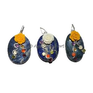 Sodalite Oval Chakra Pendants