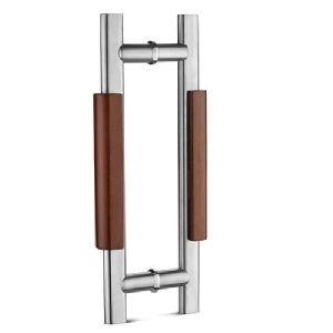 Stainless Steel & Wooden Glass Door Handle