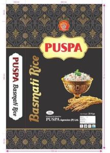 BOPP Puspa Basmati Rice Bags, Pattern : Printed