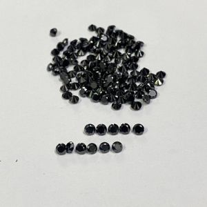 Natural Black Diamond Faceted Round Loose Gemstones