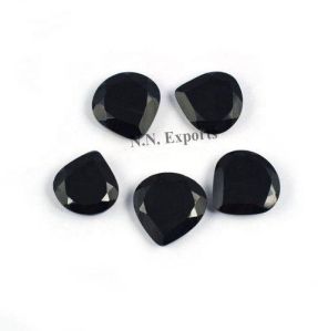 Natural Black Onyx Faceted Heart Loose Gemstones