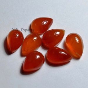 Natural Carnelian Pear Cabochons Loose Gemstones, For Jewellery Use, Feature : Calibrated