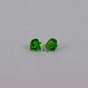 Natural Chrome Diopside Faceted Heart Loose Gemstones