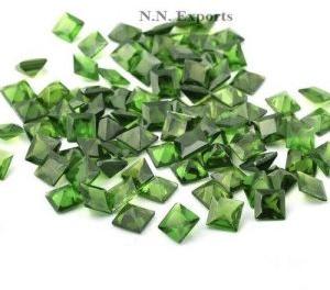 Natural Chrome Diopside Faceted Square Loose Gemstones