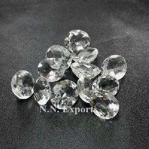 Natural Crystal Quartz Faceted Oval Loose Gemstones