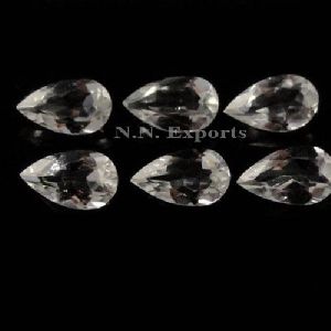 Natural Crystal Quartz Faceted Pear Loose Gemstones