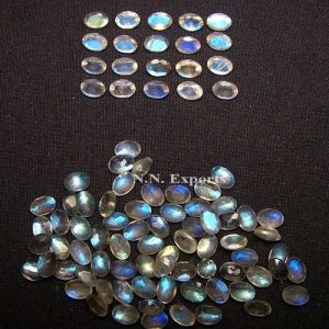 Natural Labradorite Faceted Oval Loose Gemstones