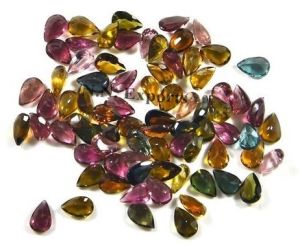 Natural Multi Tourmaline Faceted Pear Loose Gemstones