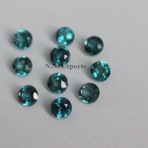 Natural Teal Kyanite Faceted Round Loose Gemstone