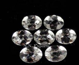 Natural White Topaz Faceted Oval Loose Gemstones