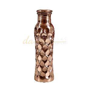 Diamond Hammered Curved Copper Bottle