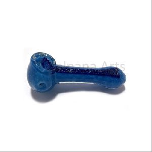 Dichronic Peanut Blue Color Glass Hand Pipe