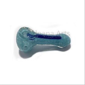 Dichronic Peanut Turquoise Color Glass Hand Pipe