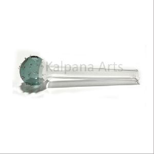 Glass Oil Burner Pipe with Teal & Plain Pipe