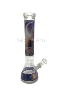 Glass Water Pipe Bong with Sticker