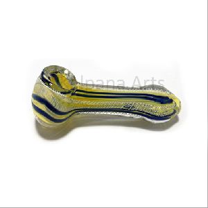 Silver Fumed Frit Inside Work Glass Hand Pipe