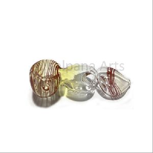 Silver Fumed Outside Twisted Glass Hand Pipe