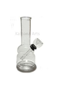 Square Shape Clear Glass Bong with Down Stem