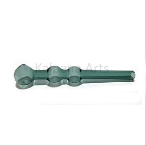 Teal Color Glass Oil Burner Pipe with Three Balls