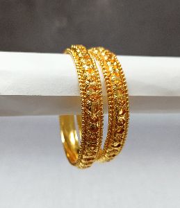 Gold Plated M Design Bangles