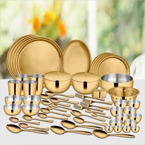 60 Pcs Gold Dinner Set