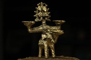 Dhokra - Gajagaouri Three Lamps