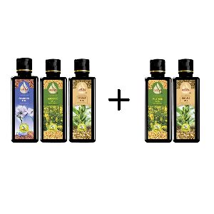 Pure Cold Pressed Oil Combo (Flaxseed, Mustard, and Sesame)-100ml