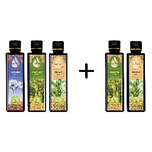 Pure Cold Pressed Oil Combo (Flaxseed, Mustard, and Sesame)-200ml