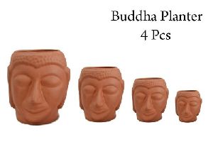 Ceramic Buddha Head Planters