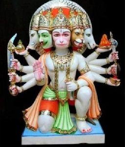 Multicolor Marble Hanuman Statue