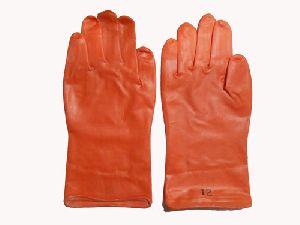 12 Inch Orange Rubber Hand Gloves