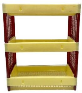 Nahata Homeware Rectangular Polished Plastic Diamond Rack (3 Tier)