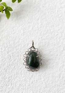 Bloodstone Tumble Silver Pendant