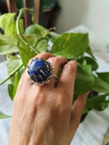 Polished Lapis Lazuli Silver Ring, Feature : Eco Friendly, Eye Catching Look, Skin Friendly, Unique Design