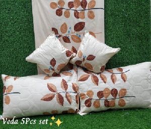 Poly Cotton Leaves Printed Bedsheet Set