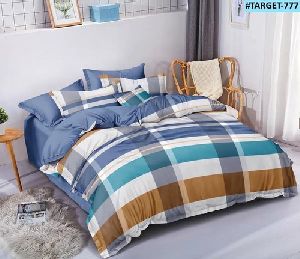 Poly Cotton Printed Stripe Design Bed Comforter Set